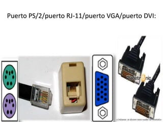 Puerto PS/2/puerto RJ-11/puerto VGA/puerto DVI:
 