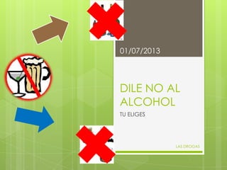 01/07/2013
LAS DROGAS
DILE NO AL
ALCOHOL
TU ELIGES
 
