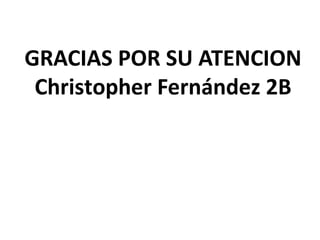 GRACIAS POR SU ATENCION
Christopher Fernández 2B
 