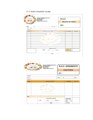 6.1.3. Diseño comprobante de pago
 