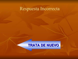 Respuesta Incorrecta TRATA DE NUEVO 