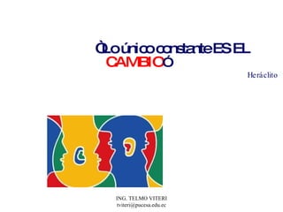 “ Lo único constante ES EL  CAMBIO ” Heráclito 