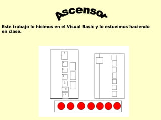 Ascensor Este trabajo lo hicimos en el Visual Basic y lo estuvimos haciendo en clase. 