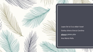 Lopez De la Cruz aldair Israel
Godoy silvera Grecia Carolina
phocco jalixto pilar
Ana María Peña
 