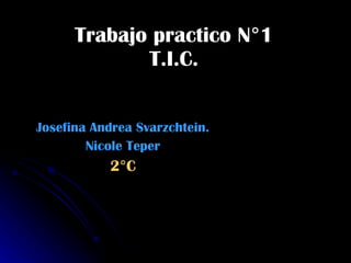 Trabajo practico N°1 T.I.C. Josefina Andrea Svarzchtein. Nicole Teper 2°C 