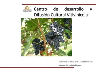 Centro de desarrollo y Difusión Cultural Vitivinícola Profesores: Arnaldo Ruiz – Andrea Santa Cruz. Alumno: Sergio Ortiz Rioseco. 