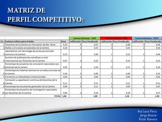 MATRIZ DE
PERFIL COMPETITIVO:
 
