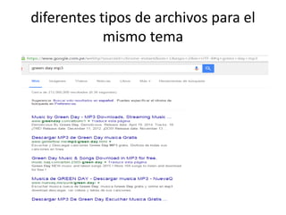 diferentes tipos de archivos para el
mismo tema
 