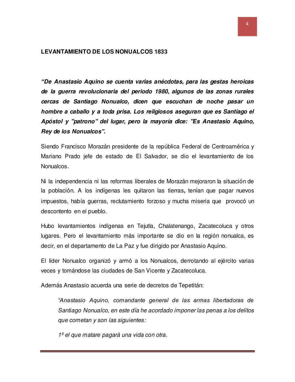 El Salvador 1833, 1932, 1969, 1980 y 1992