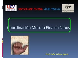 Coordinación Motora Fina en Niños Prof. Delia Velasco Garcia 