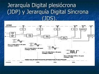 Jerarquía Digital plesiócrona  (JDP) y Jerarquía Digital Síncrona  (JDS). 
