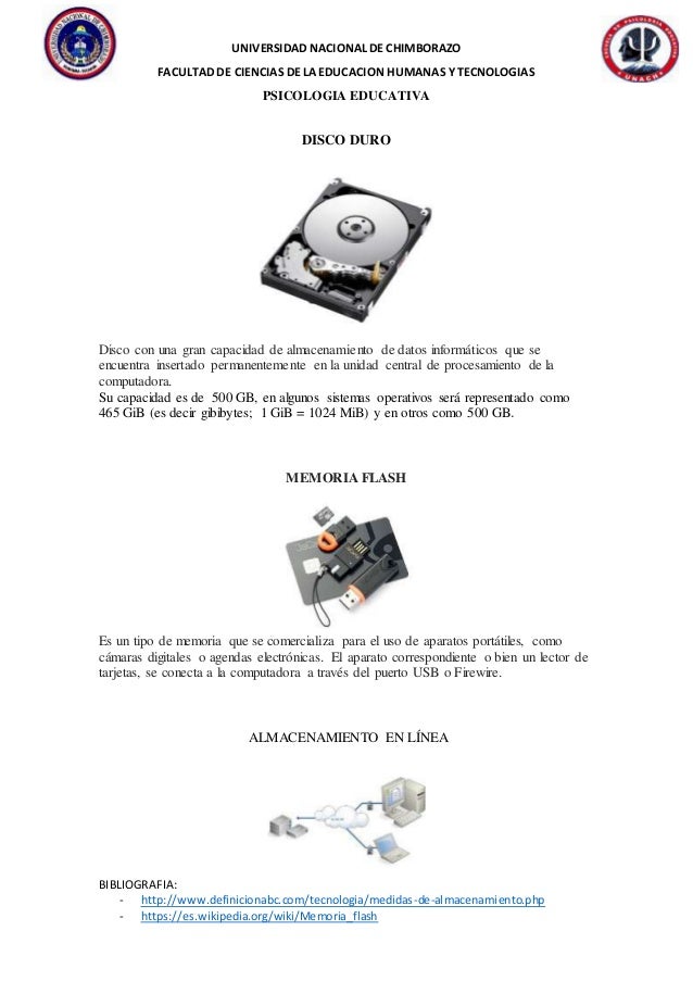 Trabajo 3 unidades de almacenamiento ,medidas de almacenamiento