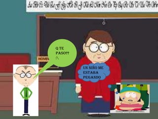 Q te
paso??
:
Un niño me
estaba
pegando

 