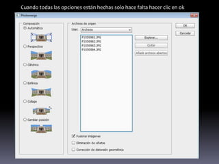 Cuando todas las opciones están hechas solo hace falta hacer clic en ok
 