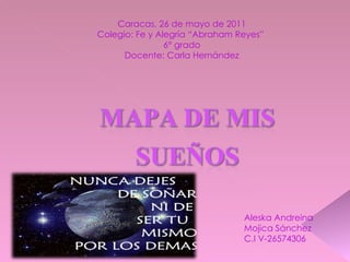 Caracas, 26 de mayo de 2011 Colegio: Fe y Alegría “Abraham Reyes”  6° grado Docente: Carla Hernández Aleska Andreina Mojica Sánchez C.I V-26574306 