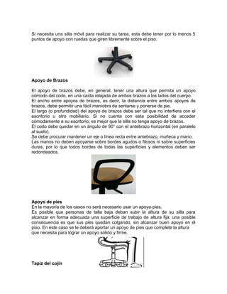 Trabajo asiento ergonomico