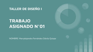 TRABAJO
ASIGNADO N°01
NOMBRE: Maryalejandra Fernández Dávila Quispe
TALLER DE DISEÑO I
 