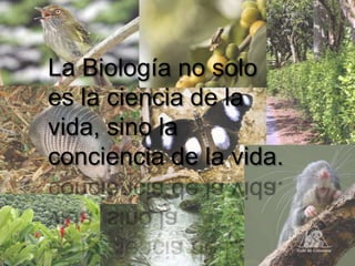 La Biología no solo
es la ciencia de la
vida, sino la
conciencia de la vida.
 