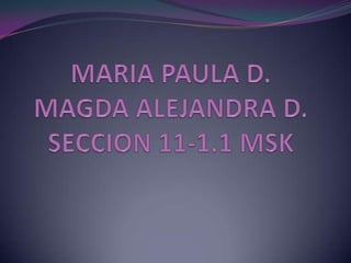 MARIA PAULA D.MAGDA ALEJANDRA D.SECCION 11-1.1 MSK 