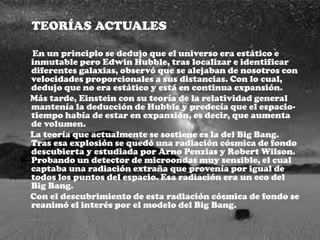 Modelos del universo a lo largo de la historia