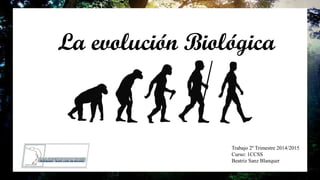 La evolución Biológica
Trabajo 2º Trimestre 2014/2015
Curso: 1CCSS
Beatriz Sanz Blanquer
 