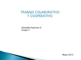 Oswaldo Espinosa V.
Grupo 3




                      Mayo 2012
 