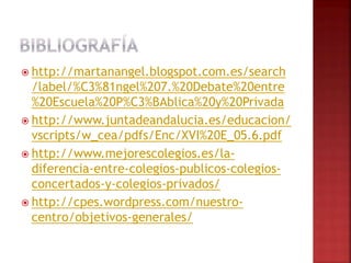 Trabajo colegio publico, privado o concertado. | PPTX