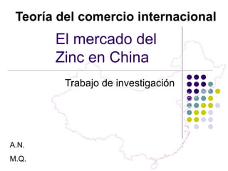 Teoría del comercio internacional Trabajo de investigación El mercado del Zinc en China A.N. M.Q. 