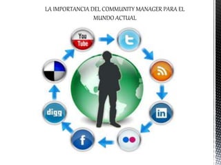 LA IMPORTANCIA DEL COMMUNITY MANAGER PARA EL
MUNDO ACTUAL
 
