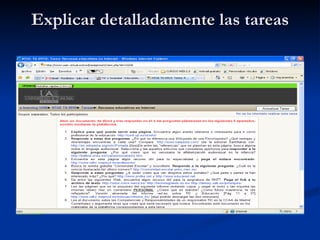 Explicar detalladamente las tareas 