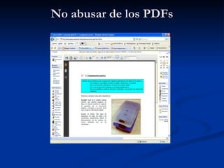 No abusar de los PDFs 
