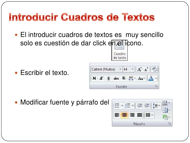 Resultado de imagen para trabajo con textos en powerpoint