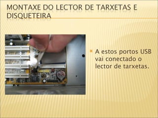 A estos portos USB vai conectado o lector de tarxetas. 