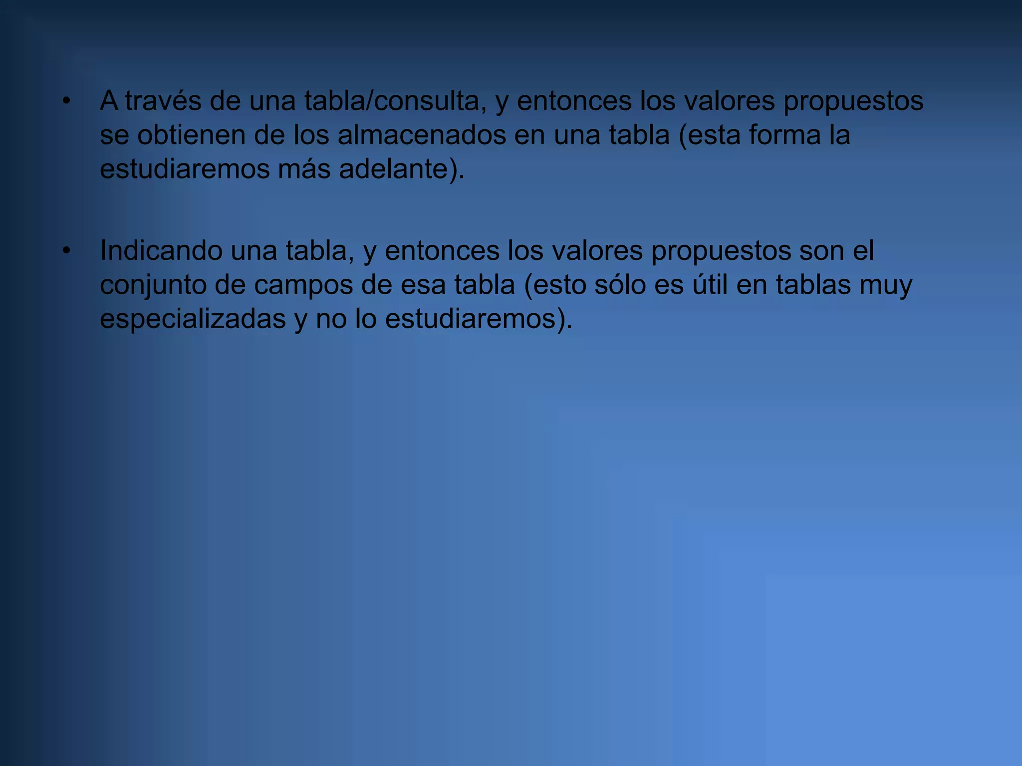 Requerido: Indica si el campo debe tener algún valor o se permite dejarlo en blanco. Por defecto un campo no contiene ningún valor. No hay que confundir un campo vacío con un campo de texto de longitud cero. De ahí la importancia del atributo de permitir longitud cero de los campos de tipo texto. 