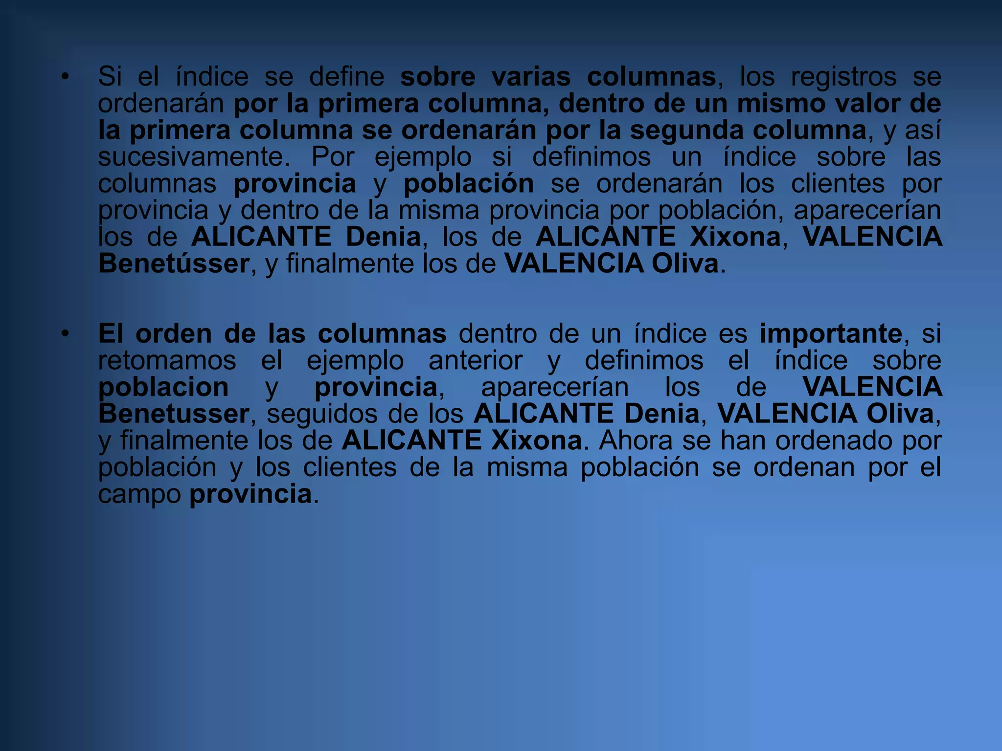 Cuadro de lista: una lista de valores permitidos.