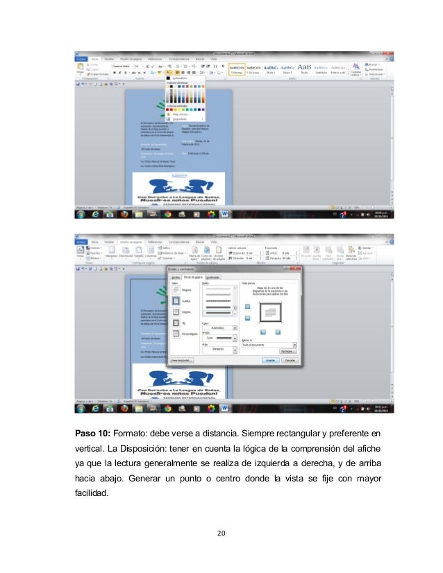 trabajo de afiche formato de afiches en word