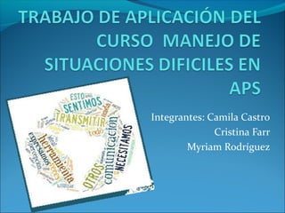 Integrantes: Camila Castro
Cristina Farr
Myriam Rodríguez

 
