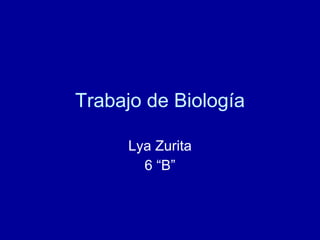 Trabajo de Biología Lya Zurita 6 “B” 