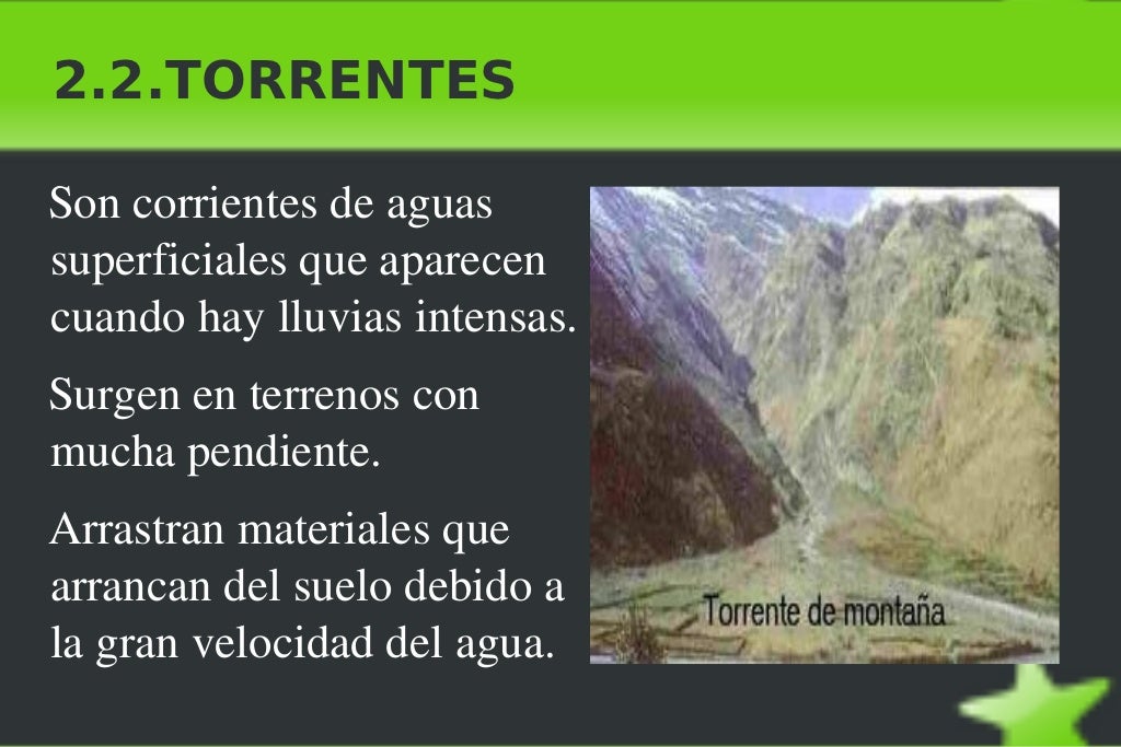 Acción geológica de las aguas superficiales Acción geológica de las aguas superficiales