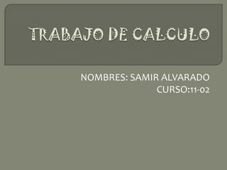 NOMBRES: SAMIR ALVARADO
CURSO:11-02
 
