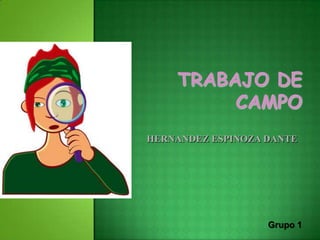 TRABAJO DE CAMPO HERNANDEZ ESPINOZA DANTE Grupo 1 