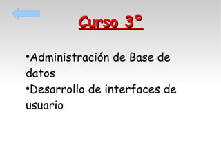 Curso 3º
Administración de Base de
datos
●
Desarrollo de interfaces de
usuario
●

 