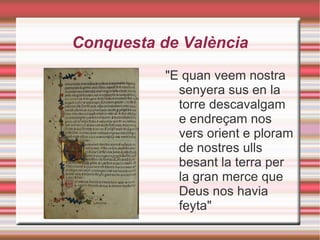 Argument 1a part Entre 1208 i 1228.  S'explica un conjunt de petits conflictes durant la seva edat més tendra, mentre els templers s'ocupaven de la seva formació (l'engendrament gairebé miraculós de Jaume I, la mort de Pere I a Muret, el casament de Jaume amb Elionor de Castella, etc.). 