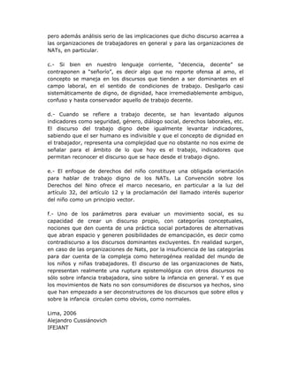Trabajo Decente Versus Trabajo Digno Trabajo Decente Versus Trabajo Digno