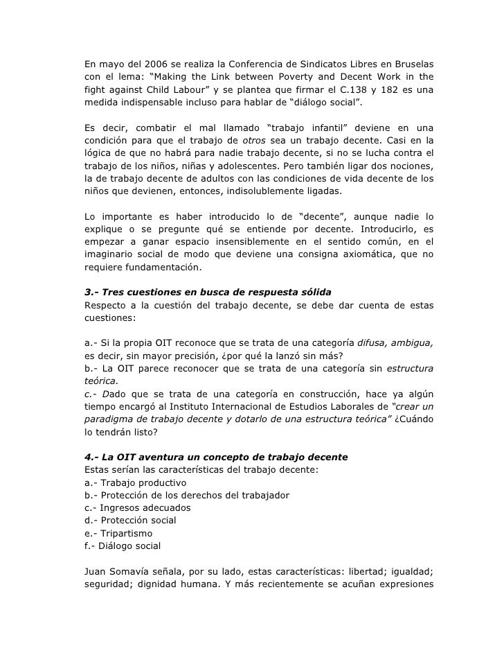 Trabajo Decente Versus Trabajo Digno Trabajo Decente Versus Trabajo Digno
