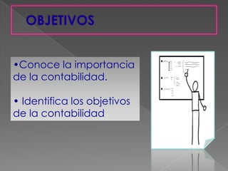 •Conoce la importancia
de la contabilidad.

• Identifica los objetivos
de la contabilidad
 