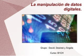 La manipulación de datos digitales. Grupo : David, Desireé y Ángela Curso: B1CH 