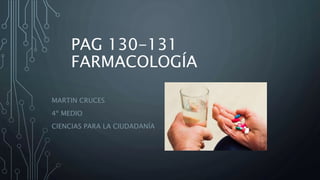 PAG 130-131
FARMACOLOGÍA
MARTIN CRUCES
4º MEDIO
CIENCIAS PARA LA CIUDADANÍA
 
