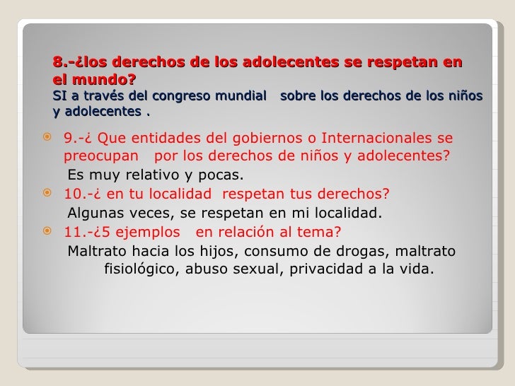 Niños y adolescentes sujetos de derechos
