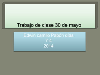 Edwin camilo Pabón días
7-4
2014
 